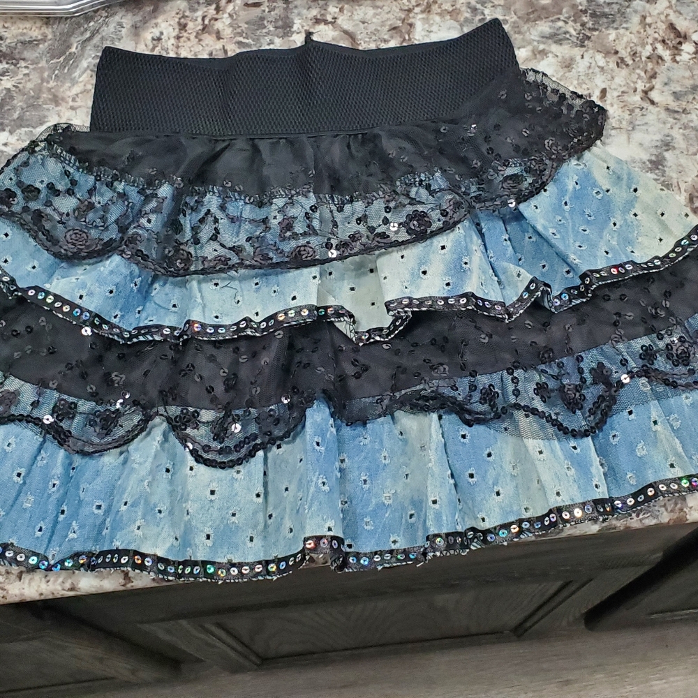 Eclectic Treasures Blue and Black Kids Skirt